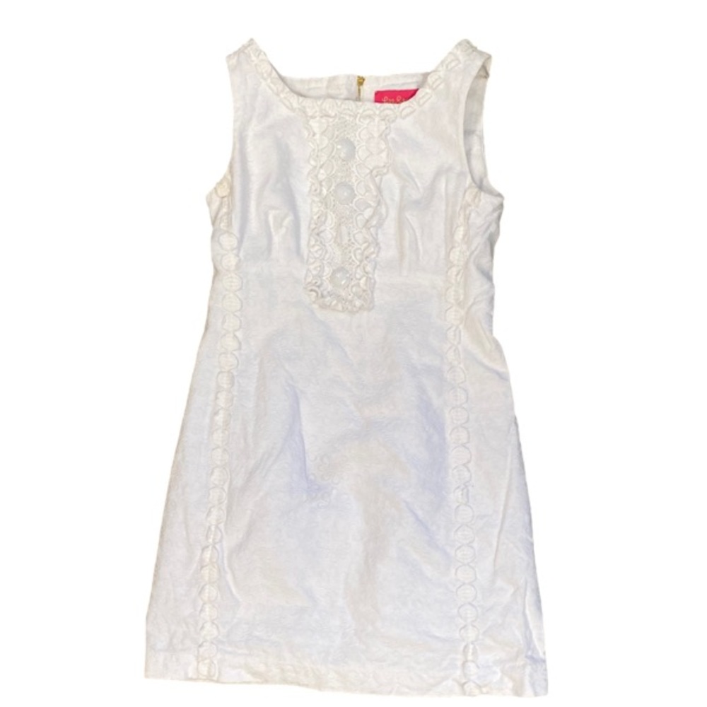 Lilly Pulitzer White Jubilee Lined Shift Dress | Size 2, Pit to Pit - 16”